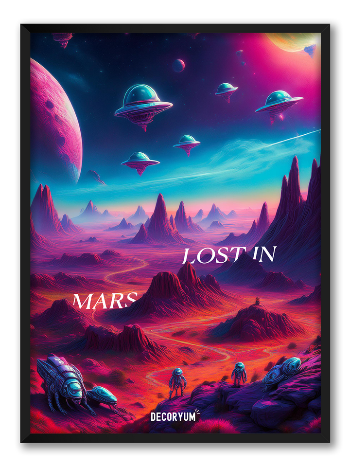 Gerahmtes Poster „Lost In Mars“.