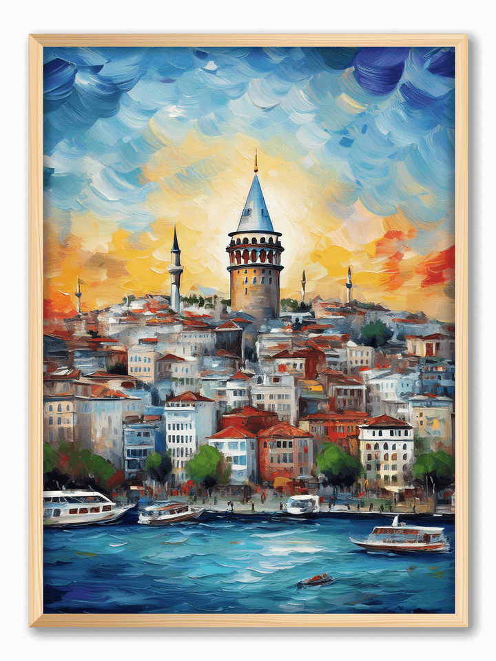 Galata-Turm, gerahmtes Poster, Gemälde, Wandkunst