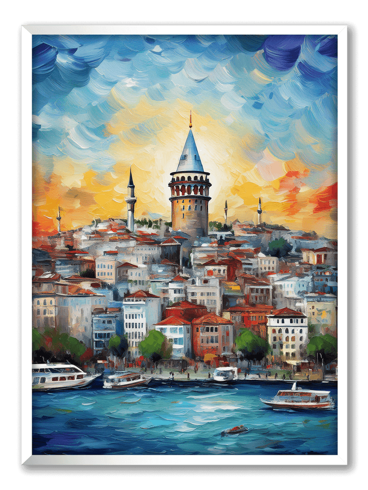 Galata-Turm, gerahmtes Poster, Gemälde, Wandkunst