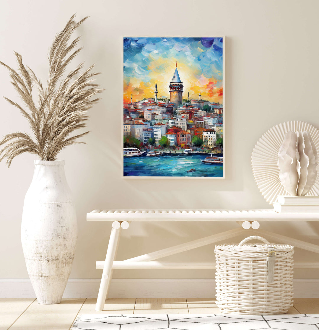 Galata Tower Framed Poster Painting