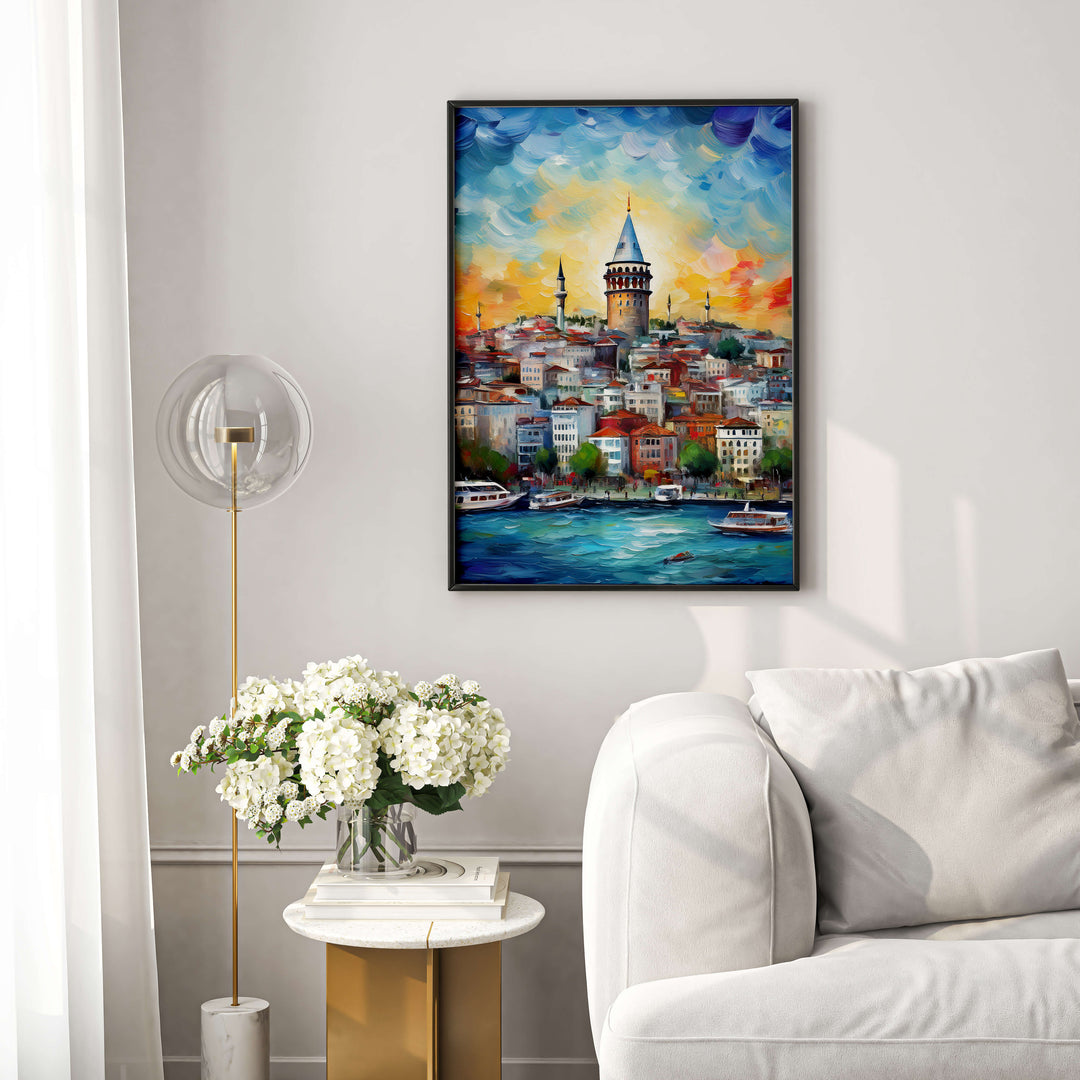 Galata Tower Framed Poster Painting