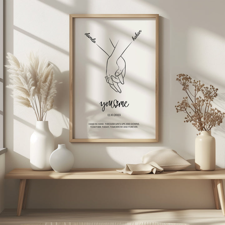 You and Me Hand in Hand - Anniversary Gift for Couples