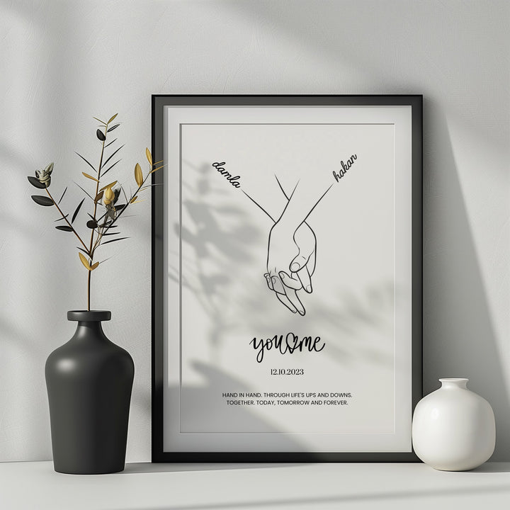 You and Me Hand in Hand - Anniversary Gift for Couples